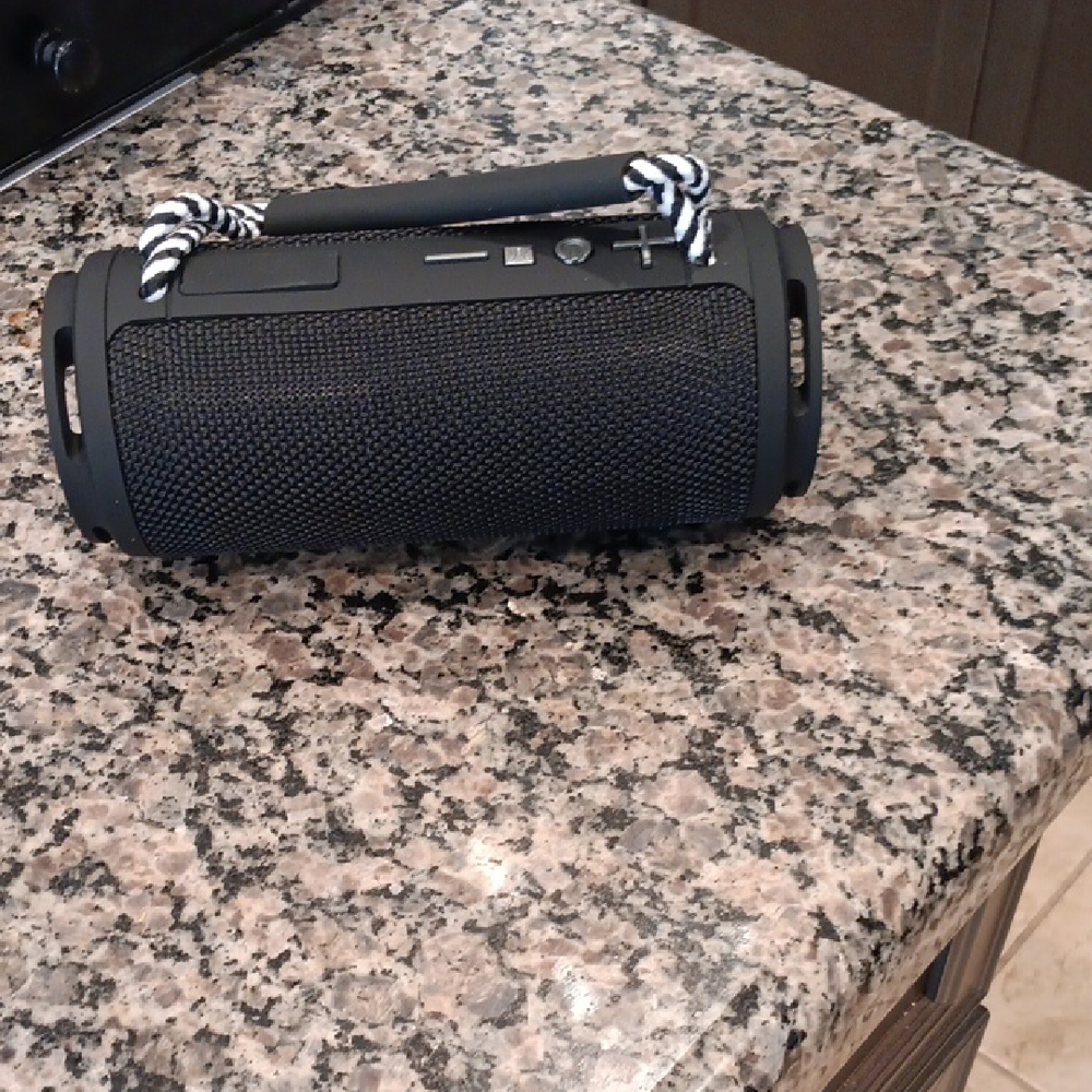 Portable Black Bluetooth Speaker with Carry Handle